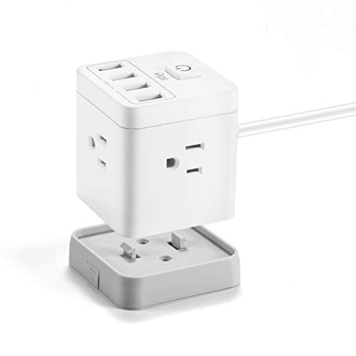 Protector eléctrico KMC con 3 tomas, 4 puertos USB, control por interruptor y cable de 1.52 m miniatura 1