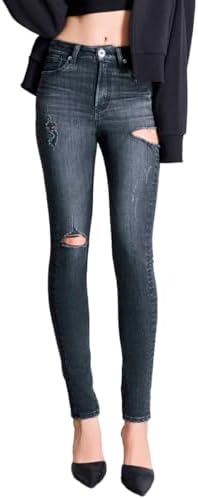 Amazon | [ジェイダ] デニム パンツ ミドルウエストSIDE RIPPED