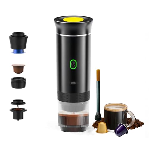 Bryzalor Portable Espresso Machine 7500mAh battery Electric Self-Heating Coffee Maker |Compact Travel Car/RV/Office Use for Campers, Commuters & Coffee Lovers