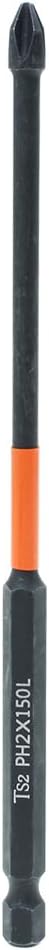 10PCS Phillips Impact Driver Bits - High Torque, Magnetic, 6 Inch Long, PH2, TS2 Steel, 1/4 Hex Shank
