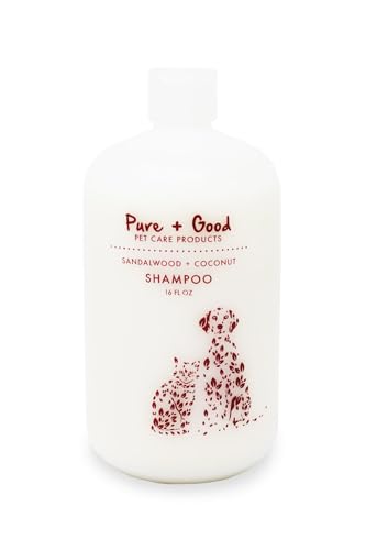 Pure + Good - Sandalwood and Coconut Shampoo, Warm and Mellow Sandalwood with Coastal Coconuts, Formulated for All Pets, Gentle and Cleansing, Made in The USA, Cruelty Free,16 fl oz