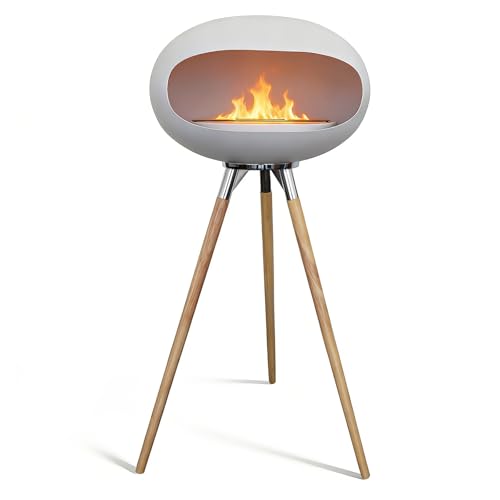 White Tripod Decorative Fireplace
