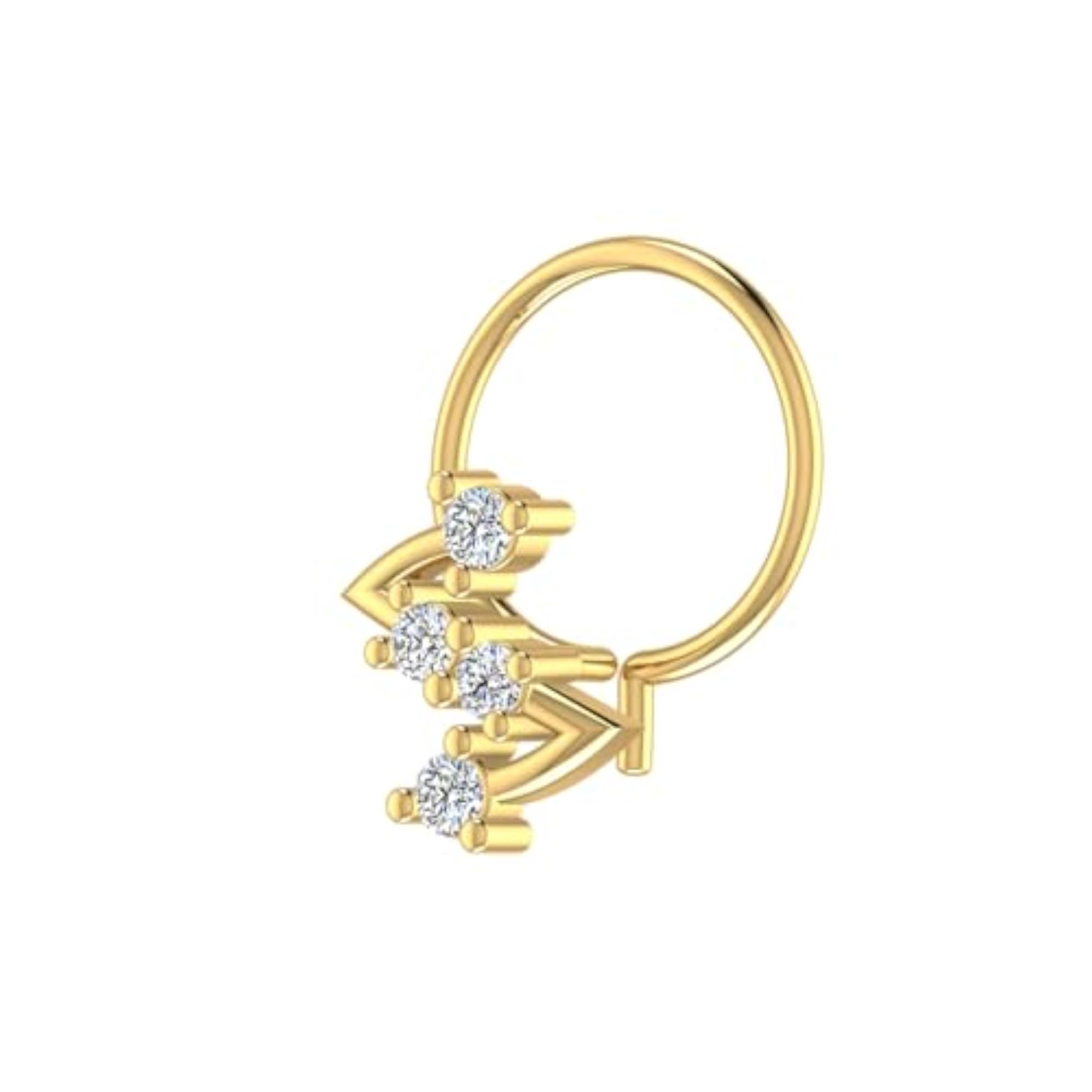 9K BIS Hallmarked Yellow Gold Stud Nosering