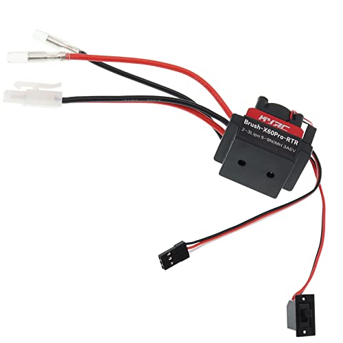Treehobby Rc Car 60A Brushed Esc Electric Speed Controller With Cooling Fan Compatible With Traxxas Trx4 Trx6 D90 Hsp Tamiya Redcat Axial Scx10 Hpi 4Wd Truck 1/10 Rc Truck Car Crawler (Tamiya Plug) #TOP5
