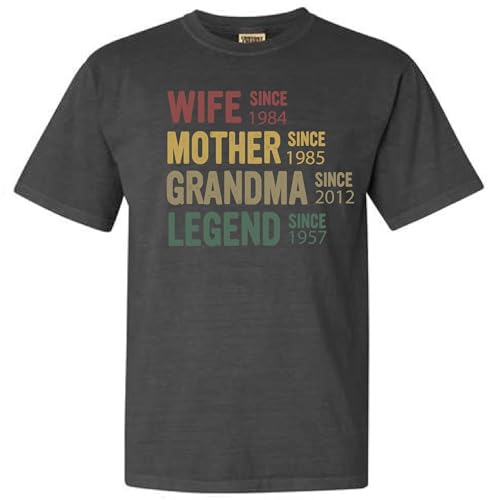 Custom Wife Mother Grandma Legend Since Shirt, Vintage Family Timeline Design Sweatshirt Hoodie, Family Matching T-Shirt Gift For Parents Grandparents, Personalized Chronological Line OF Grandma Tee