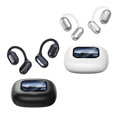 Xp2 over Ear Buds, Xp2 Earbuds, Erazer Xp2 Earbuds, Intelligent Touch Screen Open Bluetooth Earphones, True Wireless Earbuds, Erazer over the Ear Earbuds Xp2, LED Display Charging Case(Gray+Silver)