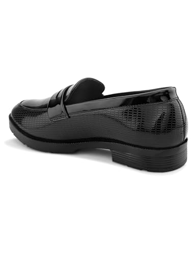 Image of STANPHORD Mens Loafers Men tan petant Leatherette Wrinkle Free Shiny Glossy Formal Office wear Slip on Moccasins Loafers Penny Shoes Without Laces