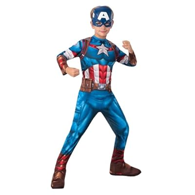 Rubies Disfraz Capitán América Clásico para niños, Jumpsuit con detalles impresos, cubrebotas y máscara, Oficial Marvel para Carnaval, Halloween, Navidad y cumpleaños | Ya disponible en tu tienda friki favorita! En mundofriki.es!