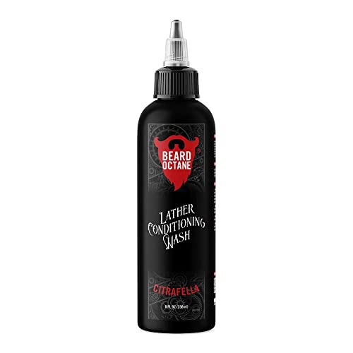 Beard Octane: Citrafella Beard Wash - Beard Wash Shampoo - 8 fl. oz. - Water-Based Wash with All-Natural Ingredients for Non-Stripping, Deep Cleanse - Handcrafted in the USA