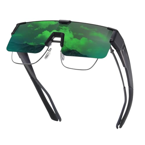 Image of HAOLOTA Fit Over Glasses Sunglasses for Men, Wrap Around Sunglasses for Driving Cycling Outdoors UV Protection