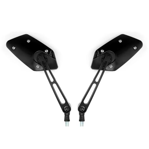 Espejo retrovisor para motocicleta giratorio para eliminar puntos ciegos en scooter negro