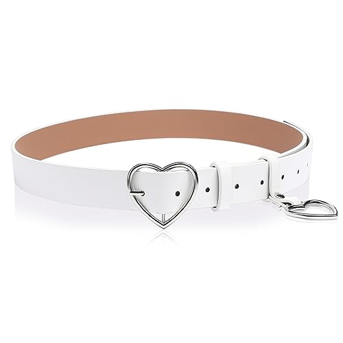 TXIN Heart Buckle Belt Fashion Punk Waist Belt Skinny Waist Band Strap for Women Girls Dress Jeans