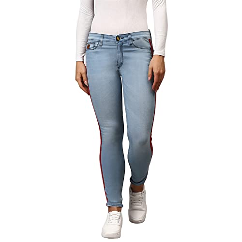 Image of PINACOLADA Women Side Striped Casual Denim Jeans