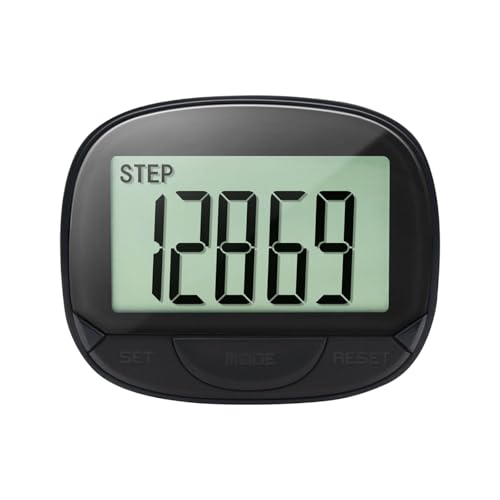 Ergonomic Electronic Activity Monitor Precisions Step Tracking Pedometer Step Counter Large Screen for All Ages Digital Pedomete