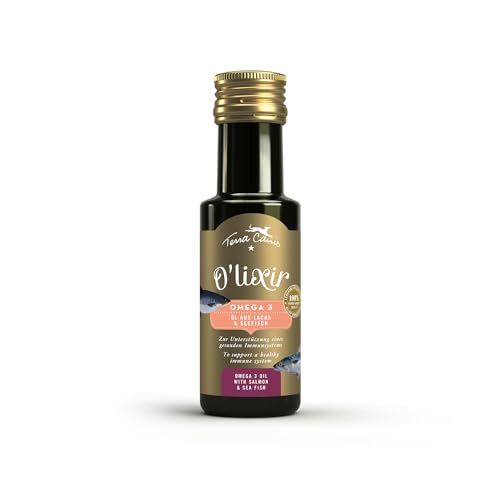 Terra Canis O'LIXIR Oils - Aceite de salmón con Omega 3, 100ml | para apoyar el Sistema inmunológico | Adecuado para Enfermedades inflamatorias crónicas | suplemento alimenticio Premium para Perros