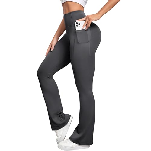Legging évasé anti-frottement avec poches de rangement pour vos séances de running