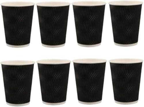 AOBOPO 50 個入二重断熱紙コップ 8oz/12oz サイズ選択可能 蓋付き使い捨てドリンクカップ 耐熱厚紙製コーヒー・お茶カップ 業務用品・ハンドドリップ用おしゃれ紙コップ
