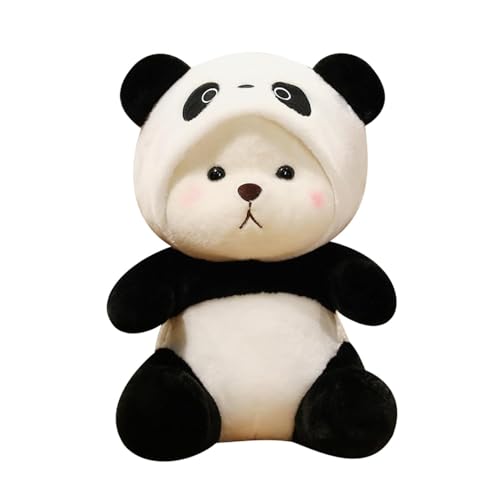 Image of Tickles Panda with Panda Face Cap Soft Stuffed Plush Animal Toy for Kids Boys & Girls (Color: Black & White Size: 25 cm)