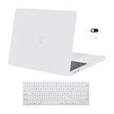 MOSISO Compatible with MacBook Pro 13 inch Case M2 2024, 2023, 2022-2016 A2338 M1 A2251 A2289 A2159 A1989 A1708 A1706, Plastic Hard Shell Case & Keyboard Cover Skin & Webcam Cover, White