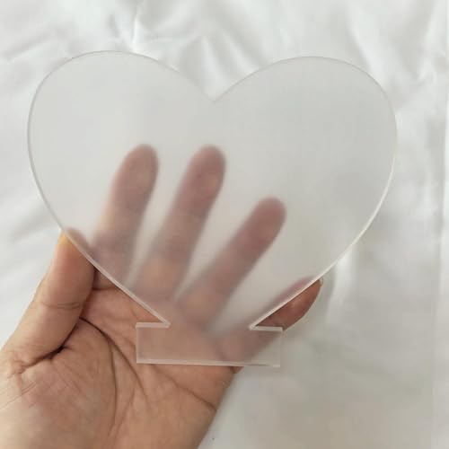 Image of (Pack of 12) Senbota Heart Acrylic Sheets,Cast 5.9 inch x 5.5 inch x4mm Thickness | LED Light Base DIY Laser Cutting Engraving Painting Drawing Display