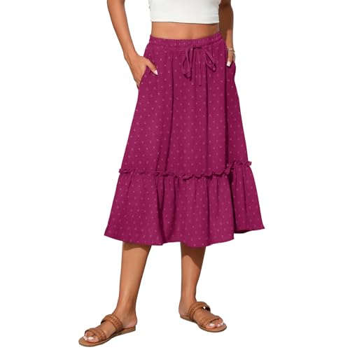 Image of Witsmile High Waist Tiered Skirts for Women Flowy Skirts for Women Long Length with Pockets 2026 Fashion Trendy