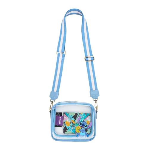 Stitch Clear Purse Set - Disney Handbag Bundle with Cute Crossbody Bag for Women Plus Water Bottle, More | Stitch Transparent Purse for Stadiums Set2