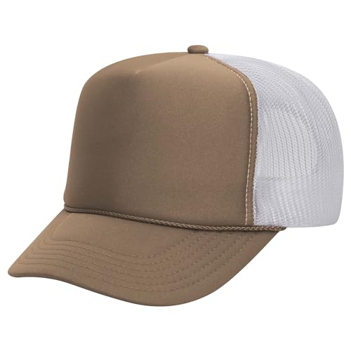 Image of OTTO Polyester Foam Front 5 Panel High Crown Mesh Back Trucker Hats in 97, Bulk, Wholesale