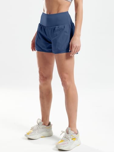 Image of CADMUS 2 in 1 Women's Spandex Athletic Shorts Gym Yoga Shorts Pockets