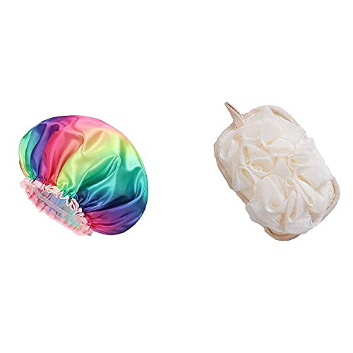 Rainbow Series Shower Cap 1 Pack & mikimini Bath Mitt 1 Pack
