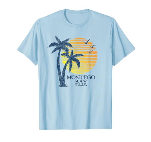 Vintage Montego Bay Jamaica Souvenir Beach Sunset Mens Women T-Shirt