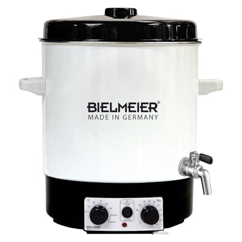 BIELMEIER Einkochautomat Emaille 2000 Watt 29 Liter BHG 685.2 Zeituhr Auslaufhahn Edelstahl 3/8 Ersatzteilgarantie Made in Germany