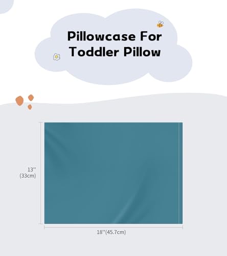 Image of Deep Dream Toddler Pillowcases for 13x18 Pillow 2 Pack, 100% Cotton Travel Pillow Case Cover, 600 Thread Count Cotton Pillow Covers, Soft & Breathable Small Pillow Cases Envelope Closure, Dark Teal