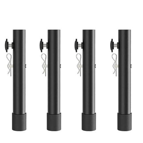 Stainless Steel Folding Table Leg Risers, 4PCS Counter Height Extenders with 2 Levels for Table Height Extension, Easy Installation (Type B)