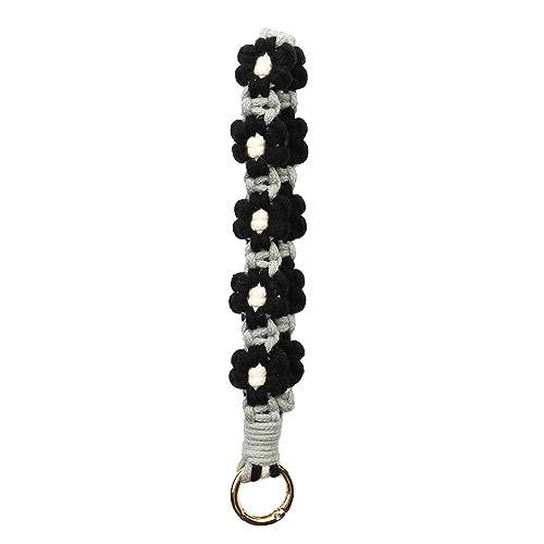 AOKSUNOVA Cordón Trenzado Flor Llavero Corto Pulsera Macramé Llavero Niña...