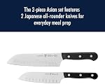 HENCKELS Solution Razor-Sharp 2-pc Set de couteaux, couteau Santoku 5 Couteau Santoku de pouce 7 Inch, ingénieur allemand Informé par 100+ Années de maîtrise, acier inoxydable 100+ Années de maîtrise. Lave-vaisselle sûr, idéal pour la cuisine quotidienne.