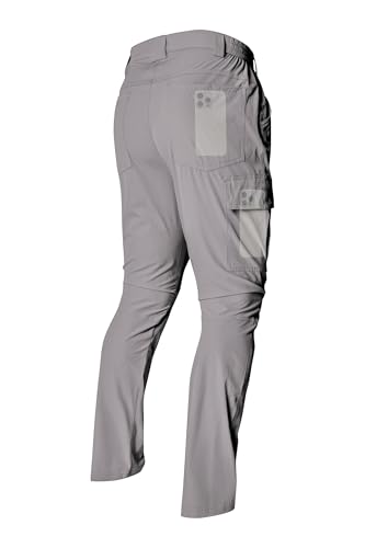 LINLANG EN Mens Work Pants Waterproof Lightweight Quick Dry Cargo Pants Travel Fishing Climbing Outdoor Hiking Pants Light Gray-M-34