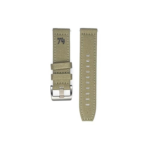 Bracelet de montre en toile premium avec boucle robuste en acier mat brossé