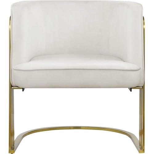 Sillón velvet crema con estructura de hierro miniatura 6