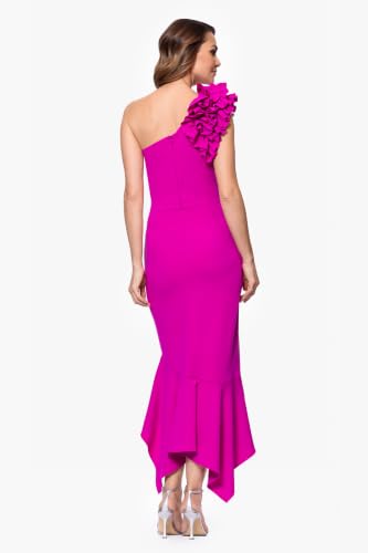 Image of Xscape Women's Betsy & Adam Women's Metallic V-Neck Long Sleeve Flowy Floor Length Dress