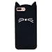 DiDicose iPhone 7 7S Case, iPhone 7 7S Cartoon Case,3D Cartoon Animal Black Whiskers Cat Kitty Silicone Rubber Phone Case Cover for Apple iPhone 7 / 7S 4.7 inch