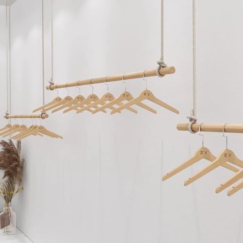 Barre de suspension dressing suspendu plafond bois rétro 200cm - 6