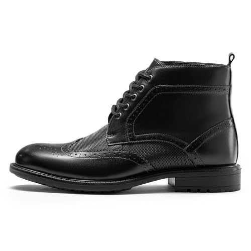 Image of Arkbird Mens Dress Boots Genuine Leather Cap Toe Ankle Boot with Side Zipper for Casual Business Formal Wear