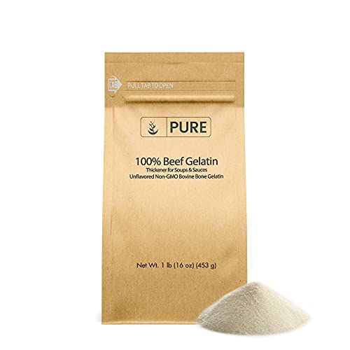 Gelatin Powder (1 lb) Beef Gelatin For Cooking, Hot Drinks, Soups, Sauces, Desserts, Source Of Collagen