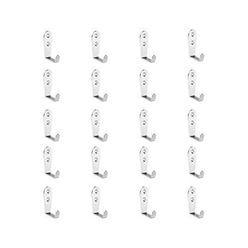 Preisvergleich Produktbild LIKERAINY Robust Handtuchhaken Stahlhaken Haken 48x21x30mm (Max 22KG) Bademantelhaken Wandhaken Edelstahl Rostfrei Bad und Küche Handtuchhalter Kleiderhaken mit Bohren 20 Stück