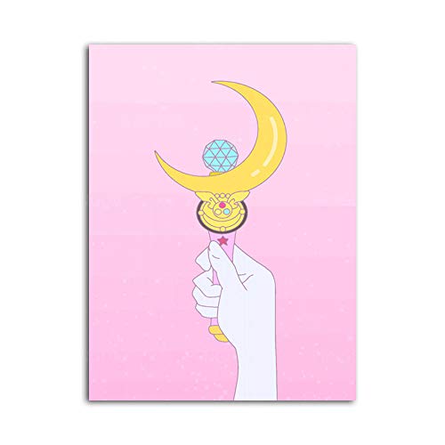 Sailor Moon Canvas Wall Art Anime Cute Girl Posters Pink Theme Anime Wall Pintura Girls Room Bedroom...