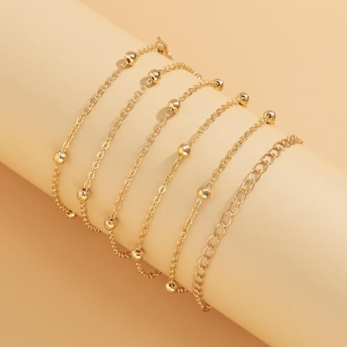 Image of VAMA FASHIONS 18K Gold Plated Anti Tarnish Waterproof Adjustable Waist Hip Body Belly Chain Belt Combo Beach Jewelry Saree Kamarbandh Chain for Women & Girls