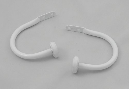 Urbanest Bouchon Metal Drapery Holdbacks, Set of 2, 5 Colors Aailable (Glossy White)