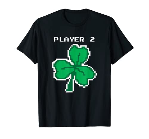 Video Gamer Player 2 Funny St Patrick's Day Gaming Camiseta