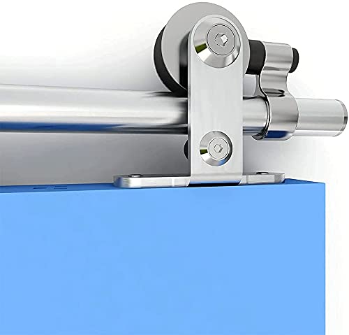 CCJH 183CM (6FT) Sliding Barn Door Hardware Kit, Top Mount Stainless Steel Sliding Door Closet Track Set - T Style