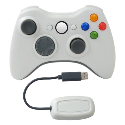 USonline911 White Wireless Controller for Xbox 360, 2.4GHz Zero-Lag Gamepad,Precision Joystick &amp; Dual Vibration (Ergonomic Design)